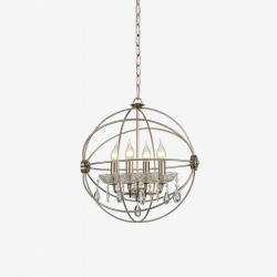 ACA LIGHTING PENDEL CATANIA 4XΕ14 CHROME METAL, CRYSTAL AD15004