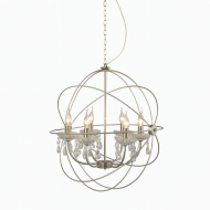 ACA LIGHTING ПЕНДЕЛ CATANIA 6ХΕ14 ХРОМ МЕТАЛ,КРИСТАЛ AD15006