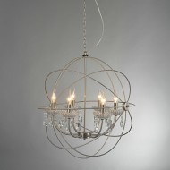 ACA LIGHTING ПЕНДЕЛ CATANIA 6ХΕ14 ХРОМ МЕТАЛ,КРИСТАЛ AD15006