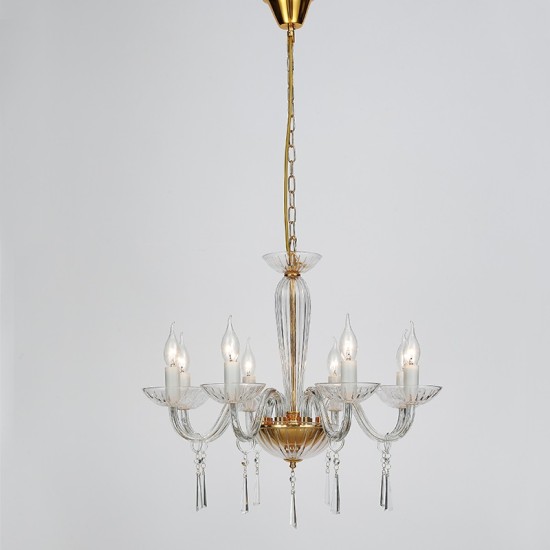 ACA LIGHTING CANDELEU VIOLET 8X14 CRISTAL TRANSPARENT BLK80288PCG