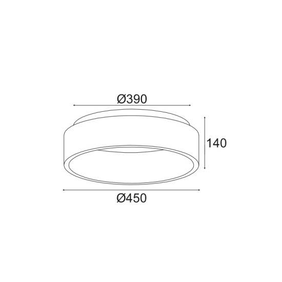 ACA LIGHTING LED CEILING APOLLO 36W CCT 3670lm Ф45 METAL/PVC BR81LEDC45BKCCT