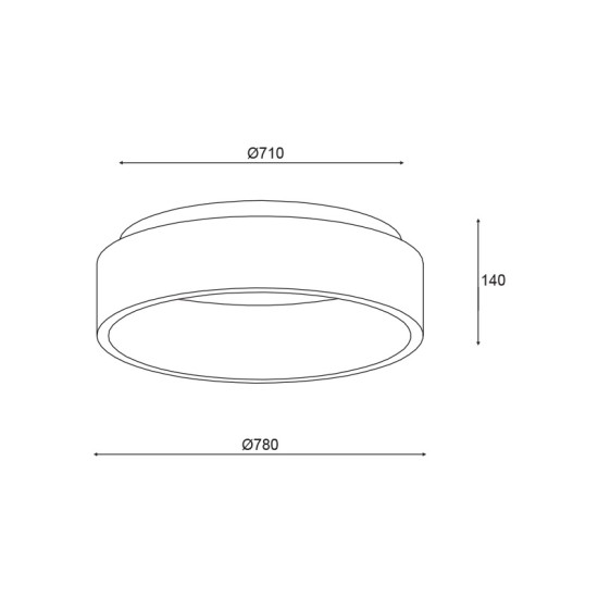 ACA LIGHTING LED ПЛАФОН APOLLO 73W CCT 5450LM Ф78 METAL/PVC BR81LEDC78BKCCT