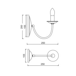 ACA LIGHTING APLICAȚIE ACCRA 1XE14 ALB ANTIC DL9311WAG