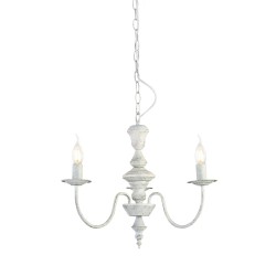 ACA LIGHTING CHANDELIER ACCRA 3XE14 ANTIQUE WHITE DL9313PAG