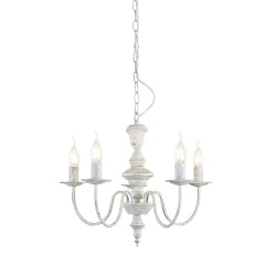 ACA LIGHTING CHANDELIER ACCRA 5XE14 ANTIQUE WHITE DL9315PAG
