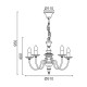 ACA LIGHTING CANDELEU ACCRA 5XE14 ALB ANTIC DL9315PAG