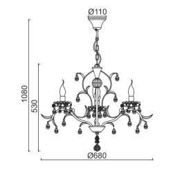 ACA LIGHTING CANDELEU SARDINIA 3ХЕ14 ANTIC DL9343PWG