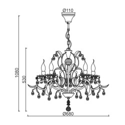 ACA LIGHTING CANDELEU SARDINIA 5ХΕ14 ANTIC DL9345PWG