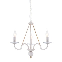 ACA LIGHTING CHANDELIER GEISHA 3XE14 ANTIQUE WHITE, CRYSTAL DL9363PWG