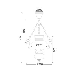 ACA LIGHTING PENDANT CHALET 1xE27 DLA0411