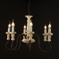 ACA LIGHTING CHANDELIER TOULOUSE 8XE14 ANTIQUE/RUST EG178P60R