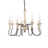 ACA LIGHTING CHANDELIER TOULOUSE 8XE14 ANTIQUE/RUST EG178P60R