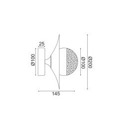 ACA LIGHTING LUSTRAR HYDRA 1XG9 COPPER/BLACK METAL HL4301W20BC