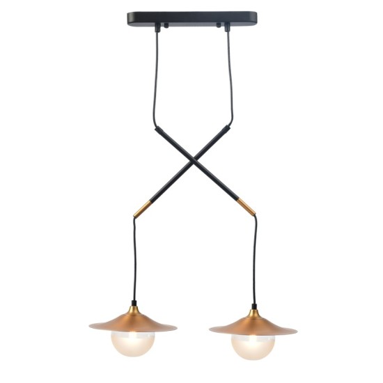 ACA LIGHTING CHANDELIER LAYLA 2XG9 BRASS HL4312P46BB