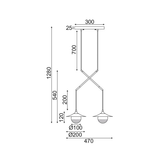 ACA LIGHTING CHANDELIER LAYLA 2XG9 BRASS HL4312P46BB