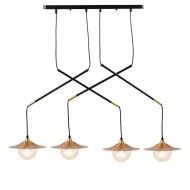 ACA LIGHTING CHANDELIER LAYLA 4XG9 BRASS HL4314P96BB
