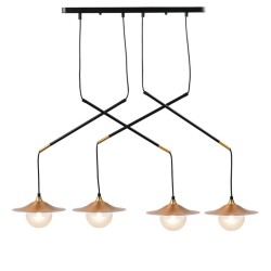 ACA LIGHTING CHANDELIER LAYLA 4XG9 BRASS HL4314P96BB