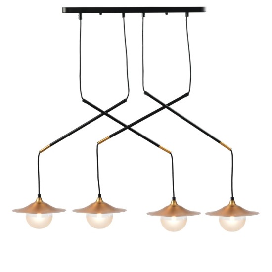 ACA LIGHTING CHANDELIER LAYLA 4XG9 BRASS HL4314P96BB