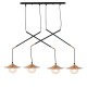 ACA LIGHTING CHANDELIER LAYLA 4XG9 BRASS HL4314P96BB