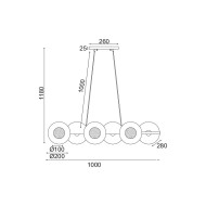ACA LIGHTING CHANDELIER LAYLA 6XG9 BRASS HL4326P100BB