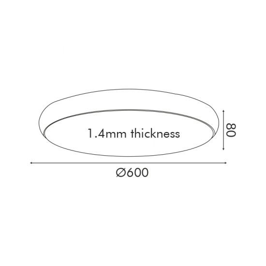 ACA LIGHTING LAMPĂ DE TAVAN LED KALLISTA 54W CCT 4320lm Ф60 METAL/PVC HM27LEDC60BKCCT