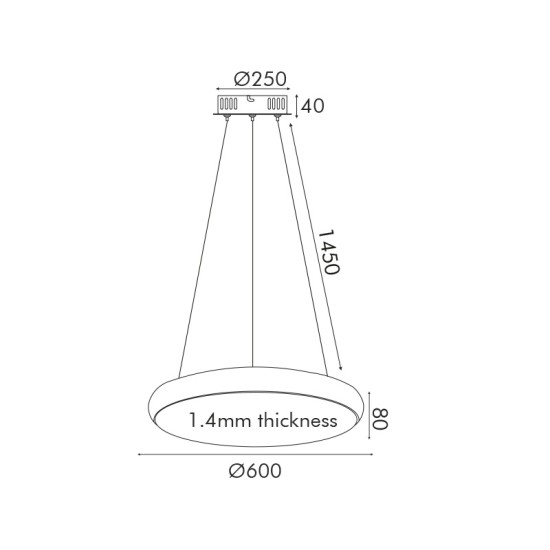 ACA LIGHTING LED PENDANT KALLISTA  54W CCT 4320lm Ф60 HM27LEDP60WHCCT