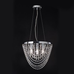ACA LIGHTING PENDANT MISSY CRYSTAL 4XΕ14 CHROME MISSY404P