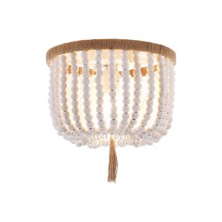ACA LIGHTING CEILING SPETSES WOODEN BEADS 3ΧΕ27 WHITE ML127051P