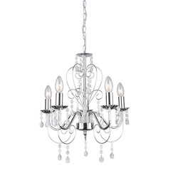 ACA LIGHTING CHANDELIER DUMAS 5XΕ14 CHROME METAL, CRYSTAL ACRYLIC SF63185