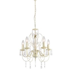 ACA LIGHTING CHANDELIER DUMAS 5XΕ14 METAL BEIGE, CRYSTAL ACRYLIC SF63185PWG