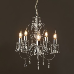 ACA LIGHTING CHANDELIER DUMAS 5XΕ14 CHROME METAL, CRYSTAL ACRYLIC SF63185