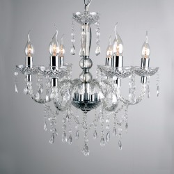 ACA LIGHTING CHANDELIER 6X40W E14 ACRYLIC TRANSPARENT PEGASUS SF64026T