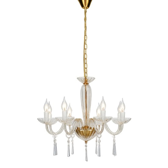 ACA LIGHTING CANDELEU VIOLET 8X14 CRISTAL TRANSPARENT BLK80288PCG