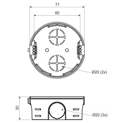 KOPOS KOLIN CONECTARE CUTIE CONSOLA PENTRU TENCUIARE Ф70/30 KP68/2 KA