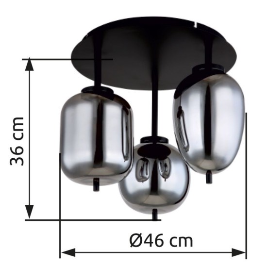 GLOBO CEILING LAMP BLACKY  15345-3D