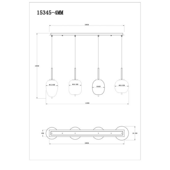 GLOBO PENDANT LAMP BLACKY 1 15345-4MM