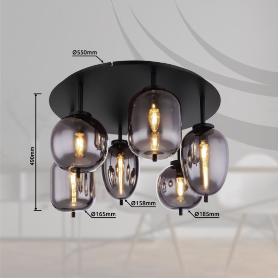 GLOBO CANDELABRU BLACKY 15345-6D