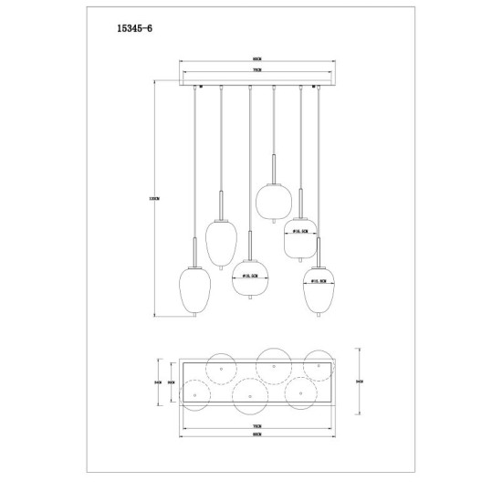 GLOBO PENDUL CANDELABRU BLACKY 15345-6