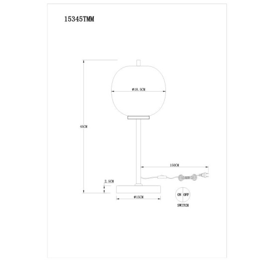 GLOBO TABLE LAMP BLACKY I 15345TMM