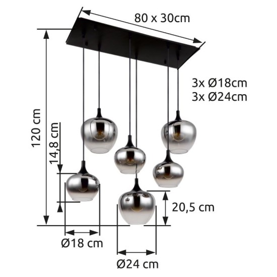 GLOBO PENDANT LAMP MAXY 15548-6H