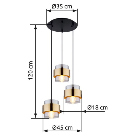 GLOBO CEILING LAMP MILLEY 15560-3H