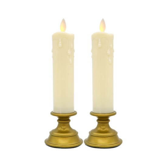 LIGHTEX LED Lumanare decorativa CANDLE GOLD 0.06W WW 7.5x22cm pentru 2xAAA - kit 2buc