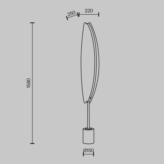 MAYTONI LED FLOOR LAMP BREEZE 33W 3000K 1980Lm BRASS 78370