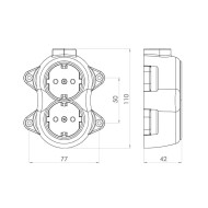 ATRA RETRO BLACK DOUBLE SOCKET 