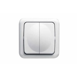ATRA AQUA WHITE DOUBLE SWITCH IP44 1135