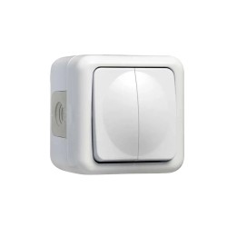 ATRA AQUA WHITE DOUBLE SWITCH IP44 1135