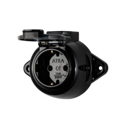 ATRA RETRO BLACK SINGLE SOCKET IP44