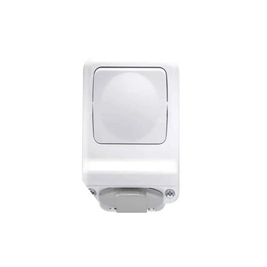 ATRA AQUA WHITE TWO WAY SWITCH AND SOCKET IP44 1146