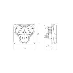 ATRA CLASSIC WHITE TRIPLE SOCKET 5311