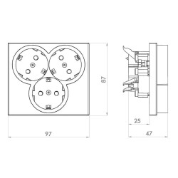 ATRA CLASSIC WHITE TRIPLE SOCKET 5307